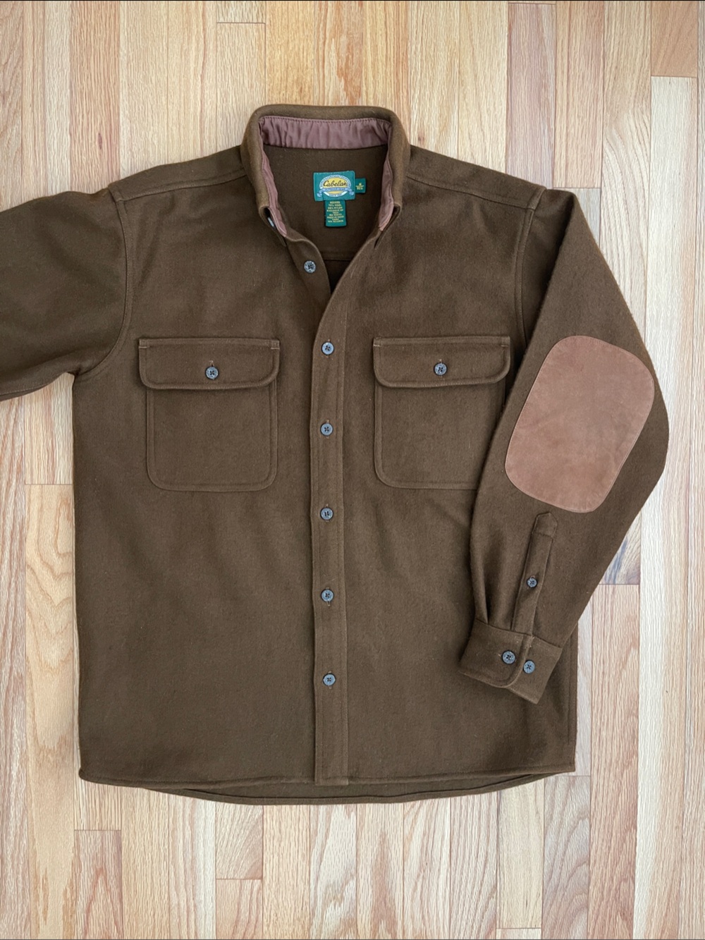Cabela’s (M) Shirt Jacket 902280 RN 5683 Heavy Wool/Nylon Suede Elbow Patches